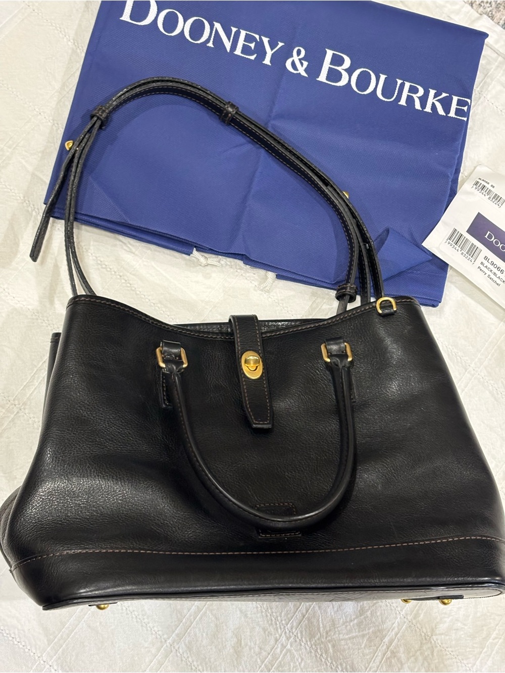 Dooney & Bourke Perry Satchel in Florentine Black Leather - Picture 8 of 11
